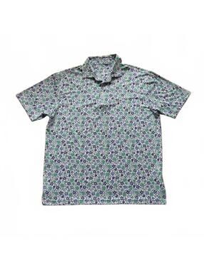 Rhoback Golf Polo Shirt Floral Hibiscus Monstera Performance Stretch Men Size XL